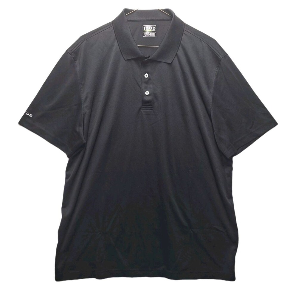 IZOD Golf Men's Black Polo Shirt Short Sleeve Sz XL Collared Stretch Lightweight